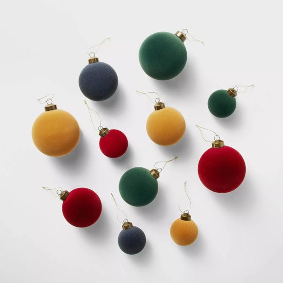 Studio McGee Other - NIB Set 11 Velvet Christmas Ornaments Multi-Color Threshold Target Studio McGee